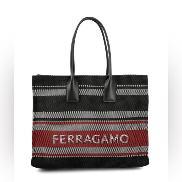 Ferragamo Logo Jacquard Signature Tote Bag - Picture 1 of 10